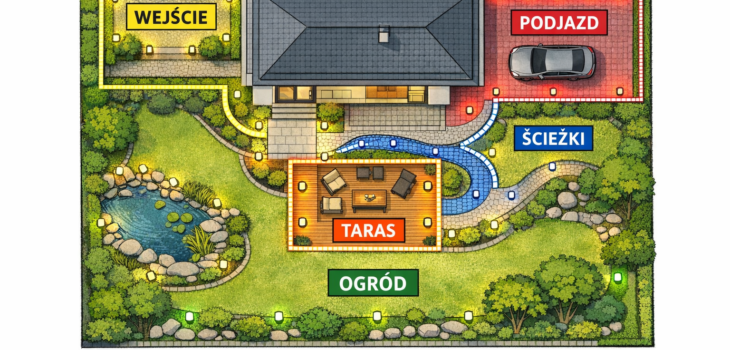 projekt oświetlenia ogrodu